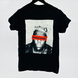 Retro The Notorious B.I.G. Rap Tee Black Graphic T-Shirt